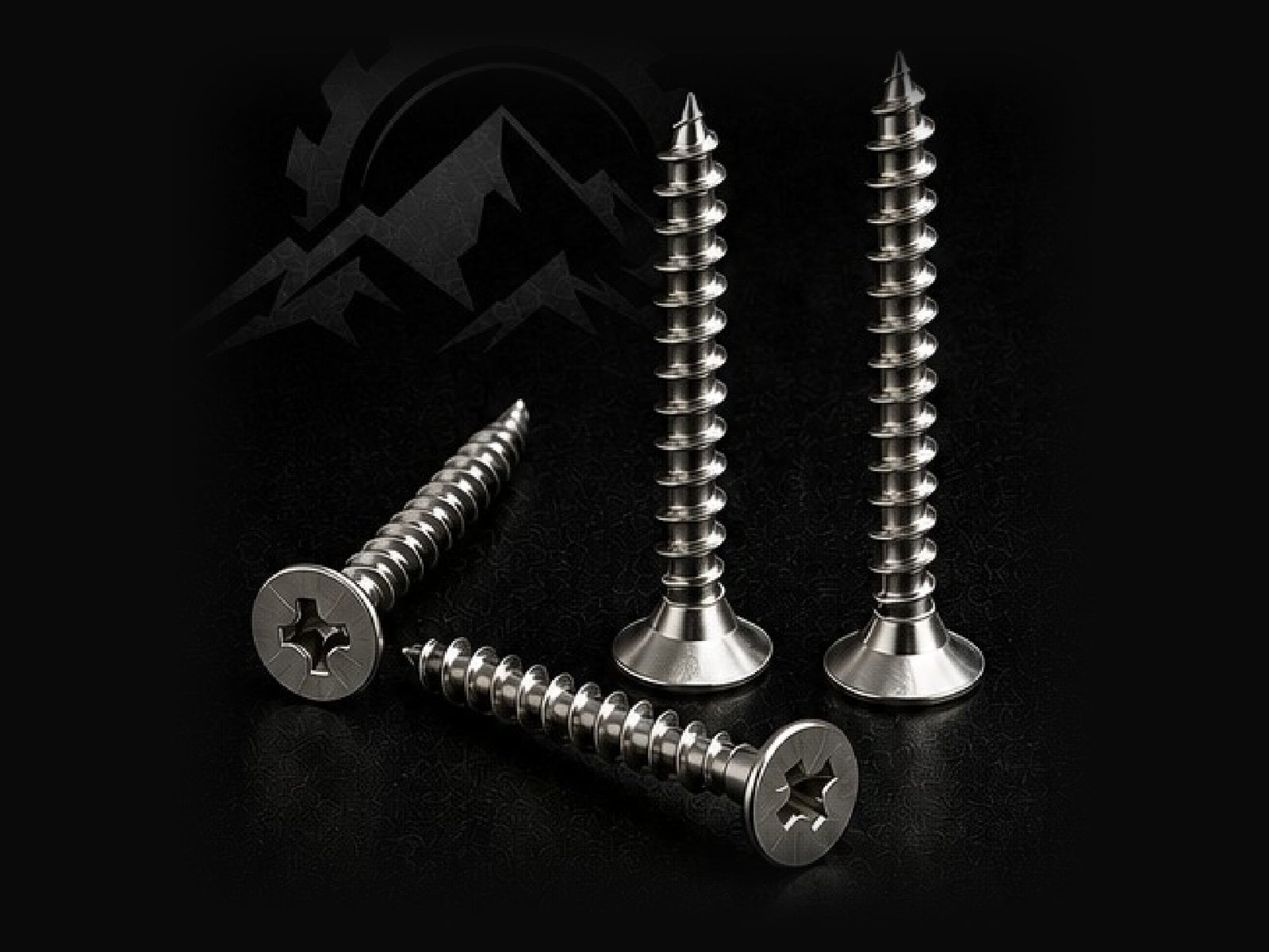 Tool Berg zinc plated chipboard screws with countersunk flat heads