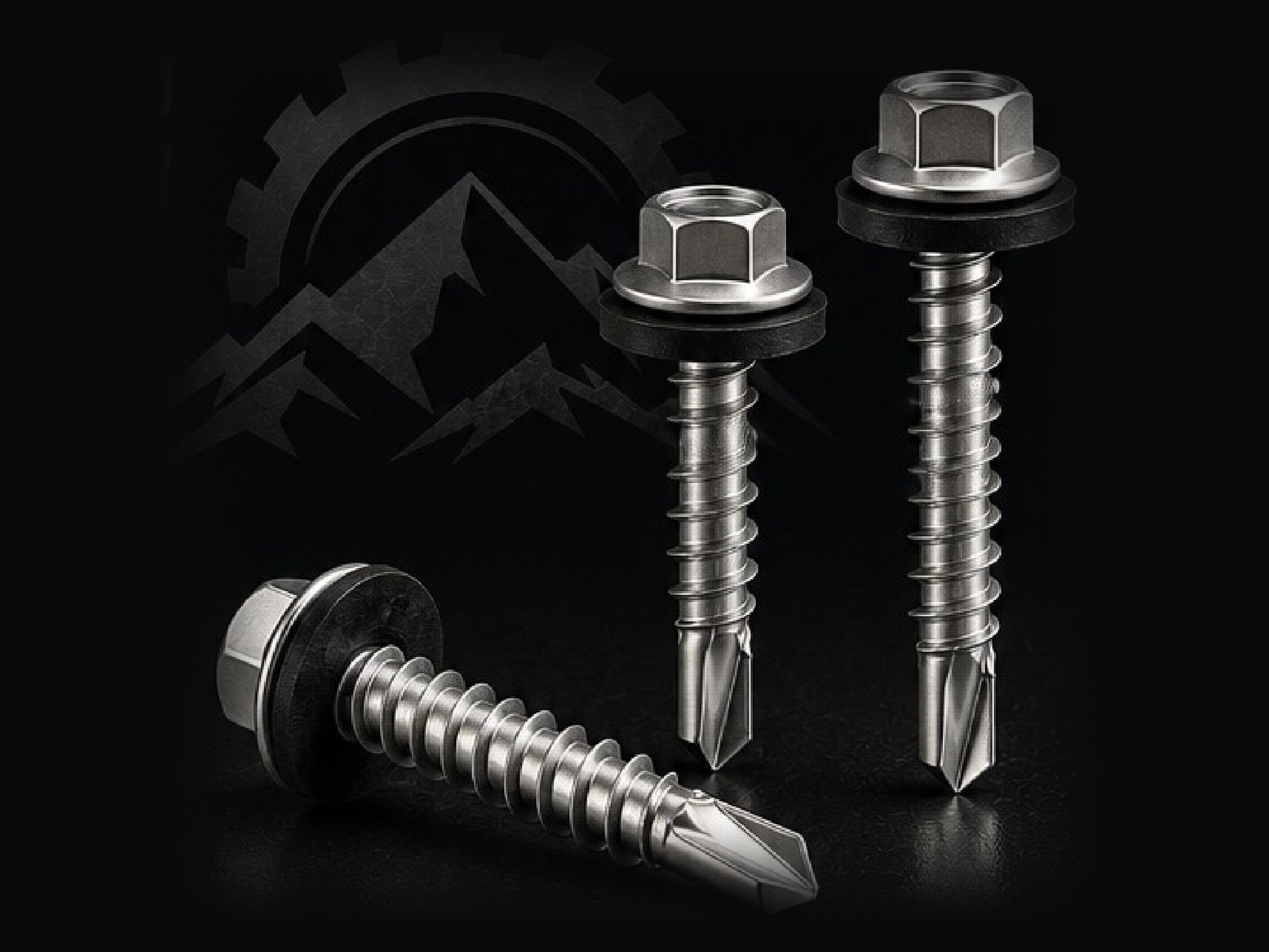 Ruspro flange head self-drilling screws with EPDM washers